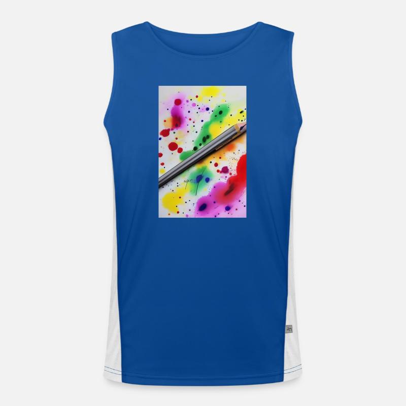 Farbspritzer Funktionelles Kontrast-Tank Top für Männer 
