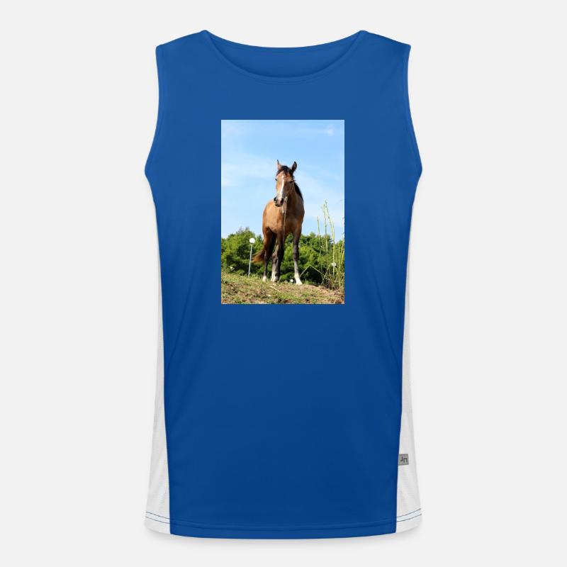 Pferd Pferdeposter Funktionelles Kontrast-Tank Top für Männer 