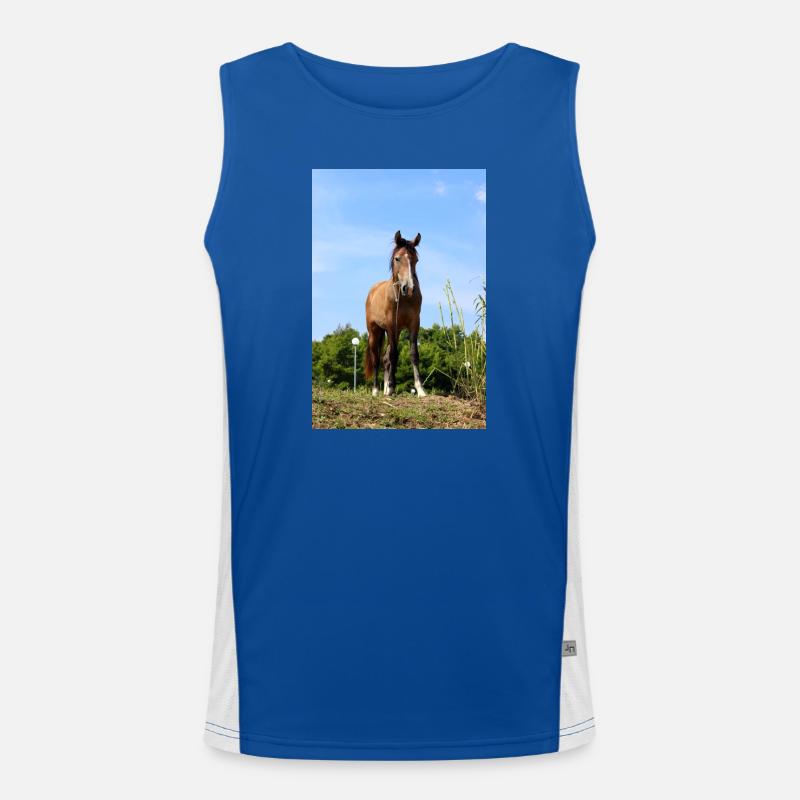 Pferd Pferdeposter Funktionelles Kontrast-Tank Top für Männer 