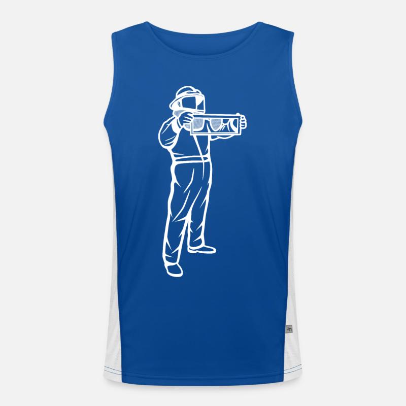 Imker Zeichnung Funktionelles Kontrast-Tank Top für Männer 