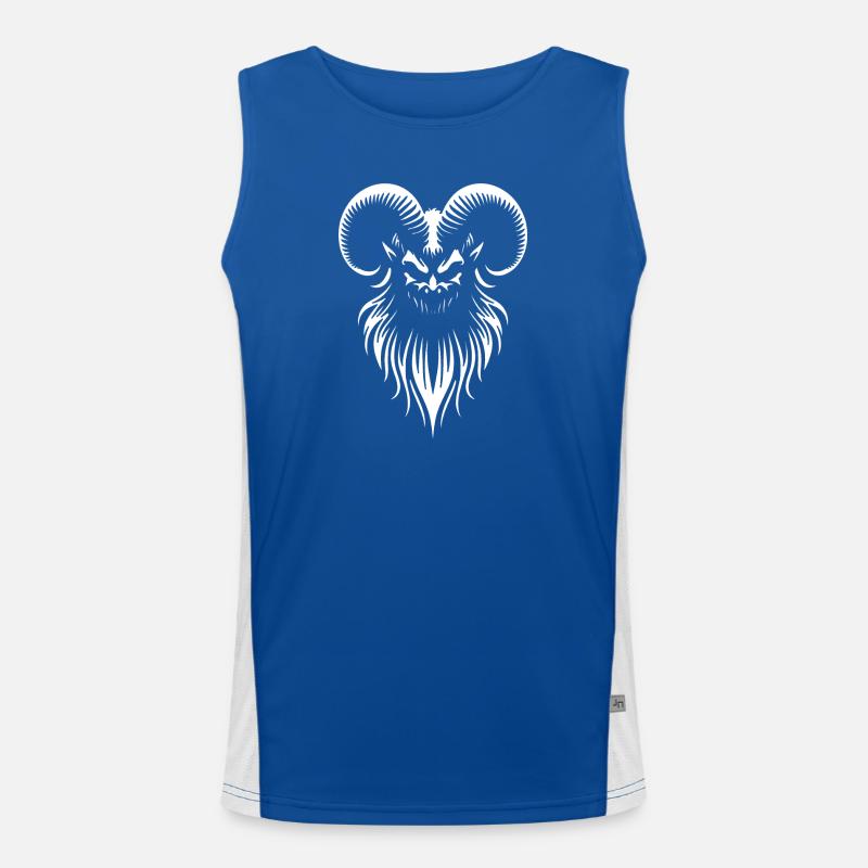 Dämonen Widderkopf - Gothic Ziegenbock Okkult Funktionelles Kontrast-Tank Top für Männer 