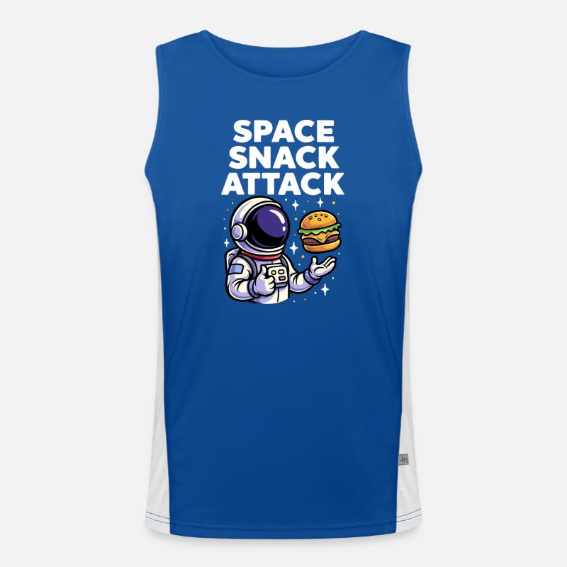 Astronaut Burger Space Snack Attack Funktionelles Kontrast-Tank Top für Männer 