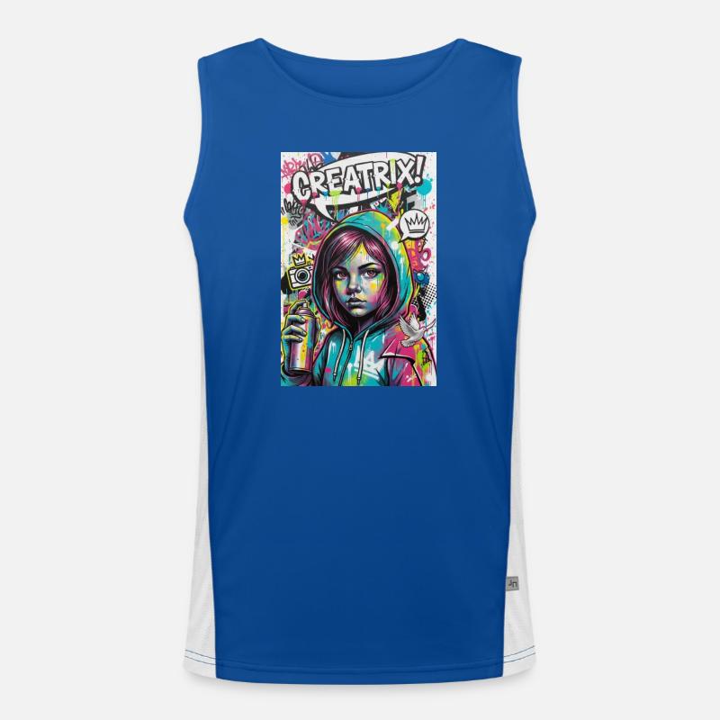 Farbexplosion Graffiti Heldin Funktionelles Kontrast-Tank Top für Männer 