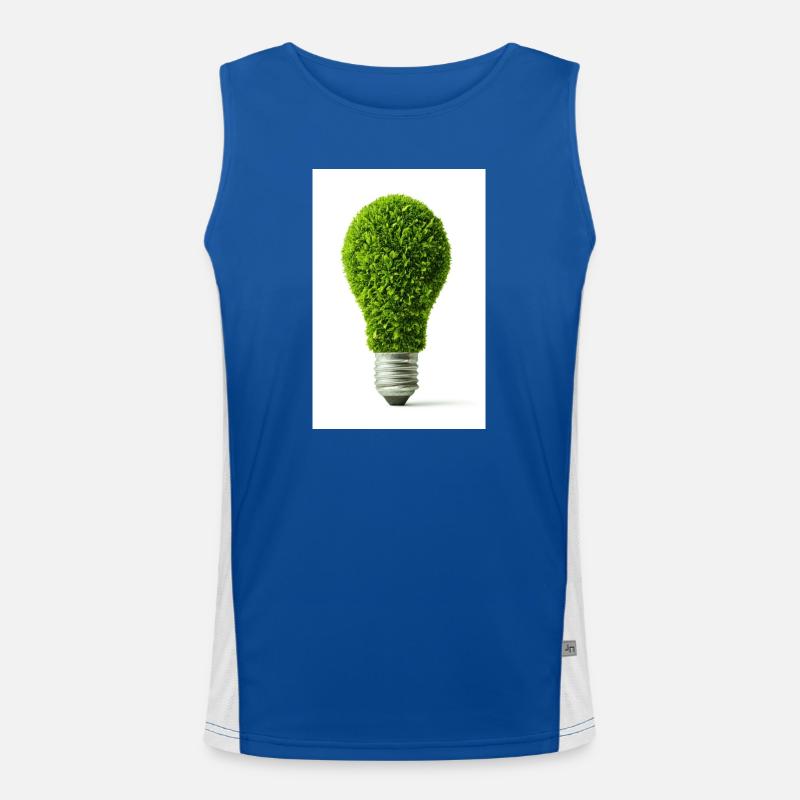 Leafy Glow Glühbirne Design Funktionelles Kontrast-Tank Top für Männer 