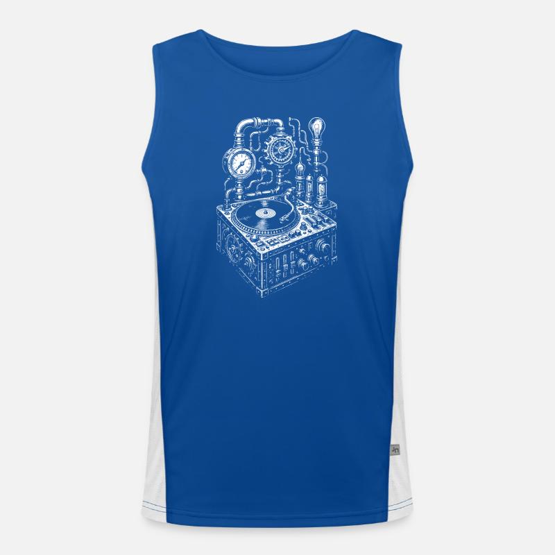 Steampunk-Musikkonsolendesign Funktionelles Kontrast-Tank Top für Männer 