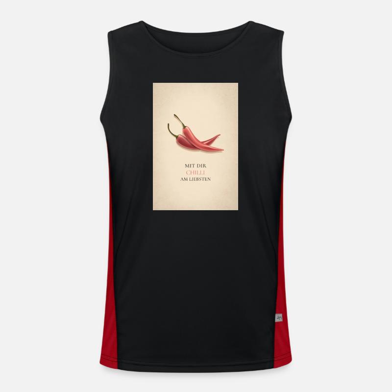 Mit dir Chilli am liebsten Funktionelles Kontrast-Tank Top für Männer 