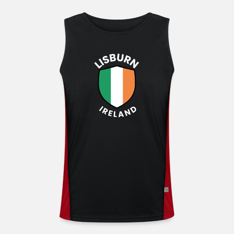 Lisburn Shield Irish Flag Tee - Men's Functional Contrast Tank Top  - black/red