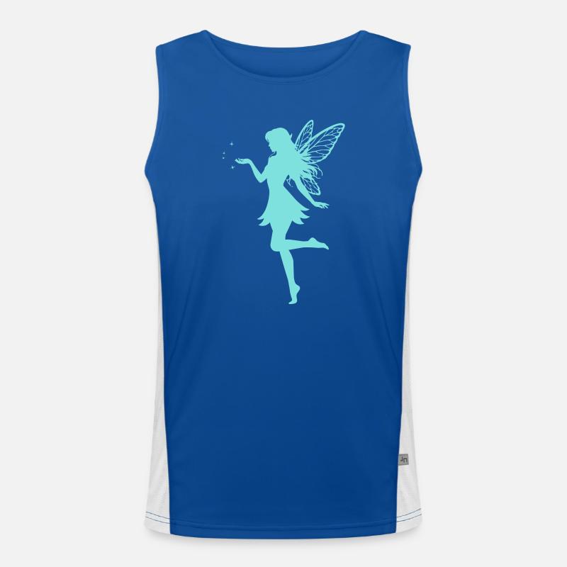 Fairy silhouette with stars Men's Functional Contrast Tank Top 