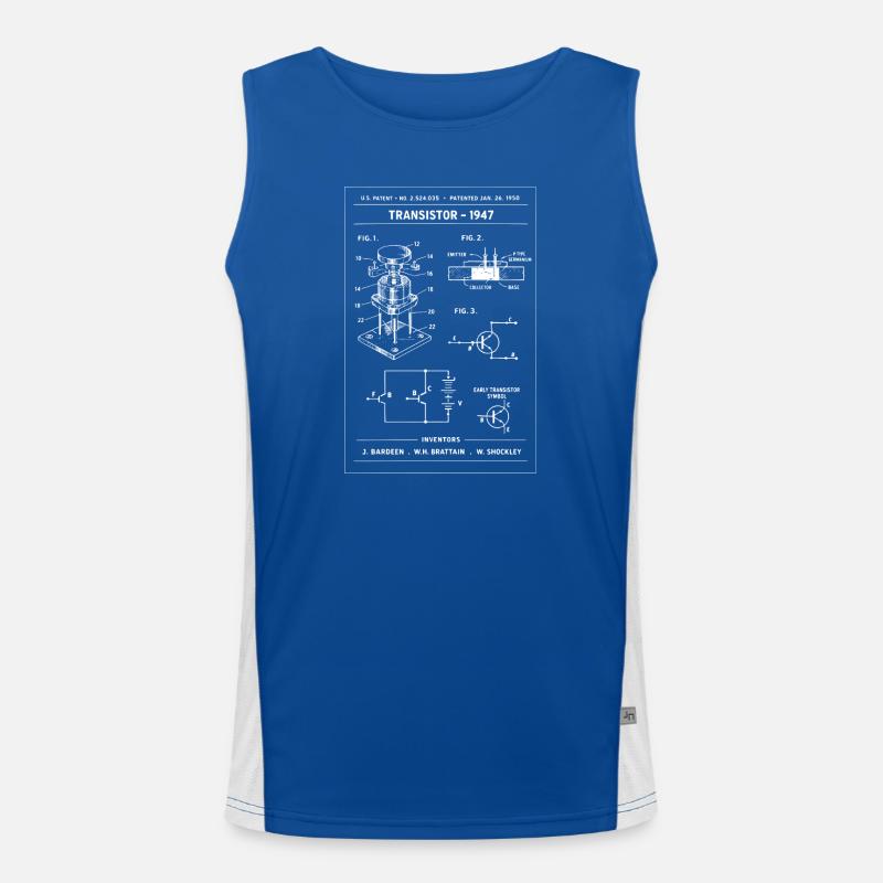 Transistor Patent Blueprint Men's Functional Contrast Tank Top 