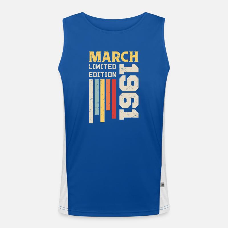 März 1961 - Geburtstagsgeschenk März 1961 Jubiläum Funktionelles Kontrast-Tank Top für Männer 