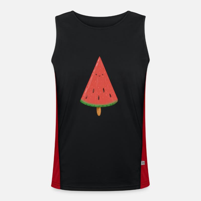 Pastèque douce sur un bâton Débardeur respirant contrasté Homme 