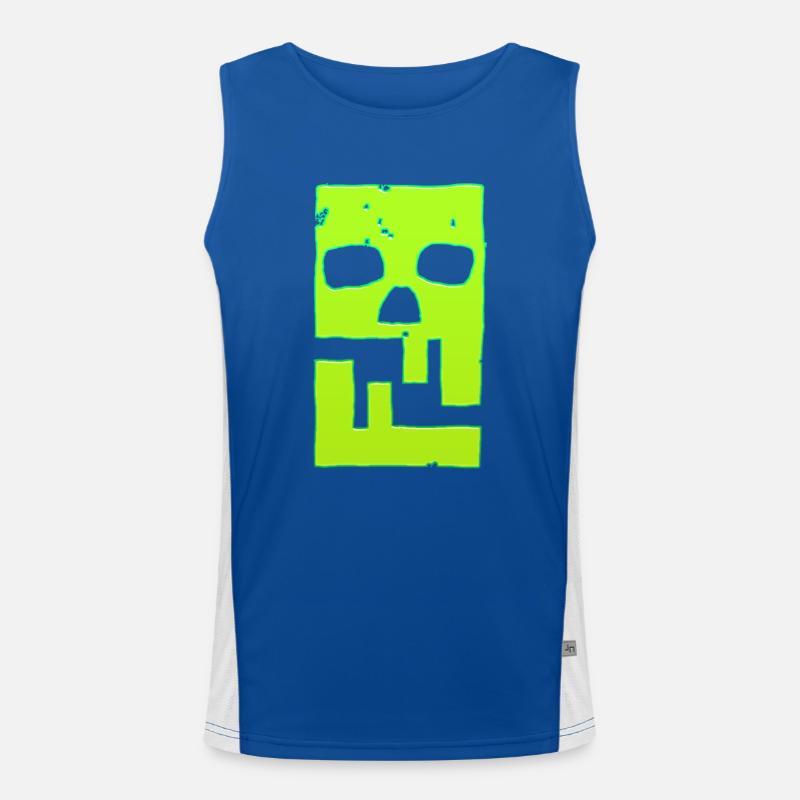 Hacking Hacks Hacker Malware Logo Emblem Funktionelles Kontrast-Tank Top für Männer 