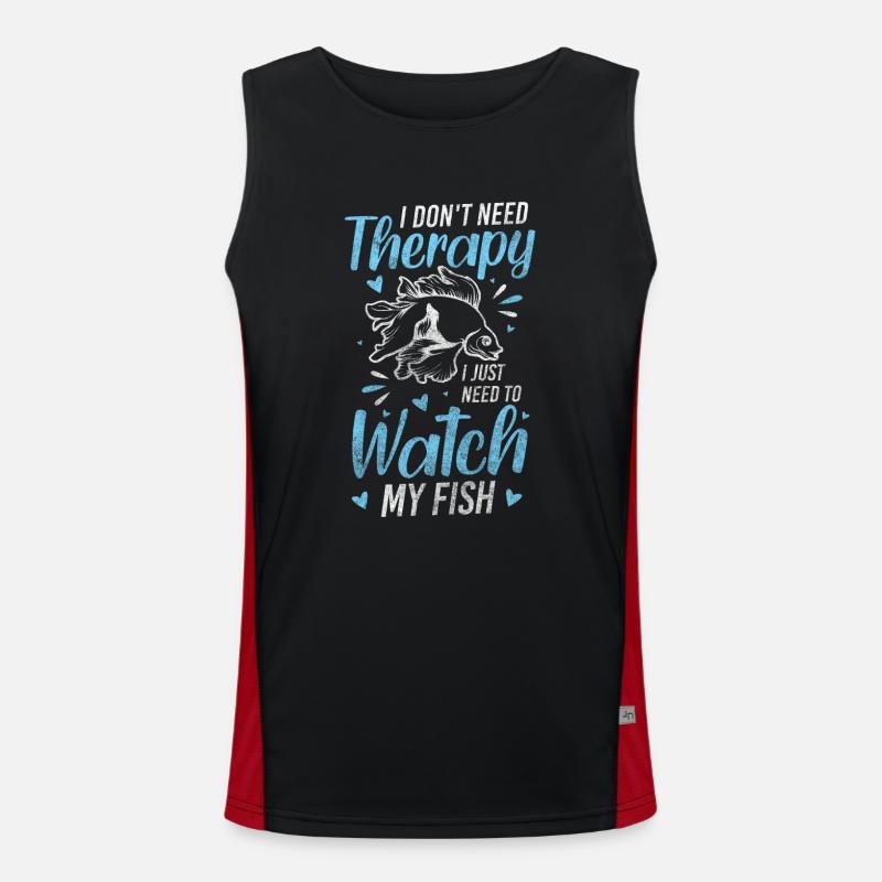 Fish Hobby Algae Goldfish - Men's Functional Contrast Tank Top - black/red