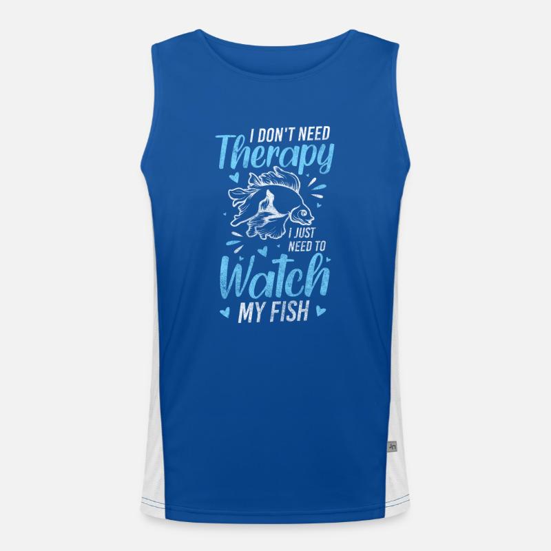 Fish Hobby Algae Goldfish Men's Functional Contrast Tank Top 