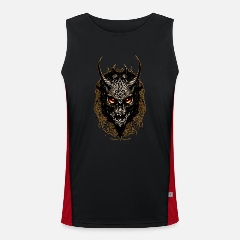 Kopf mit Hörnern Funktionelles Kontrast-Tank Top für Männer 