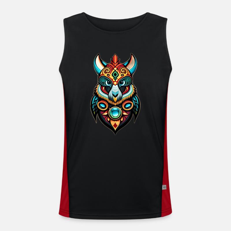 Buntes Eulentotem Funktionelles Kontrast-Tank Top für Männer 