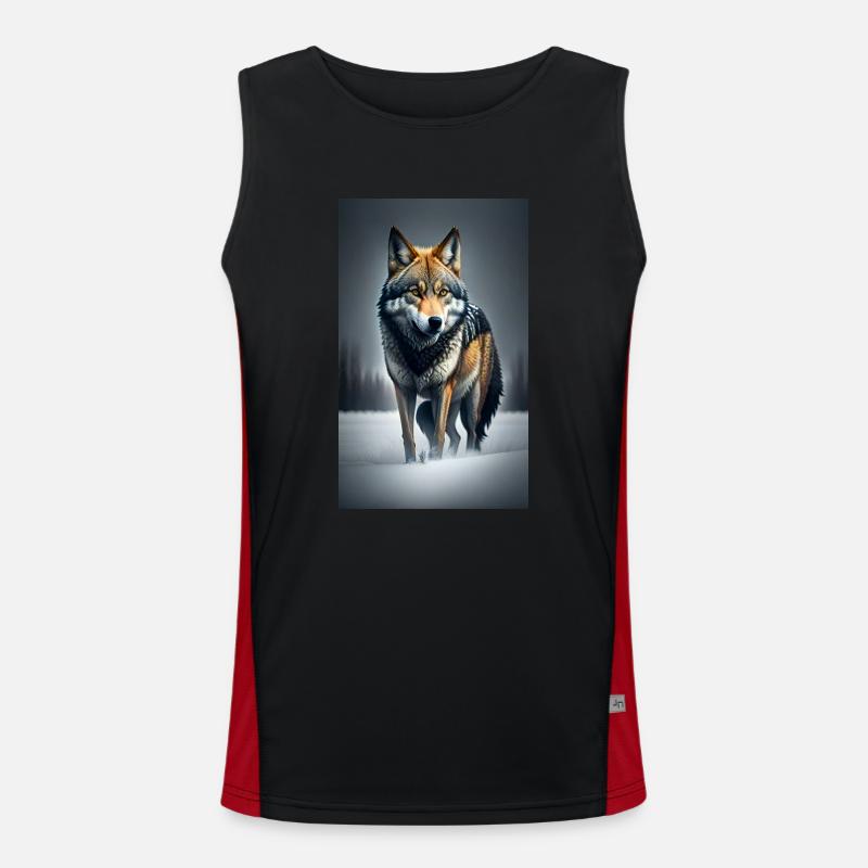 Wolf | Predator | Dog | Mystical Men's Functional Contrast Tank Top 