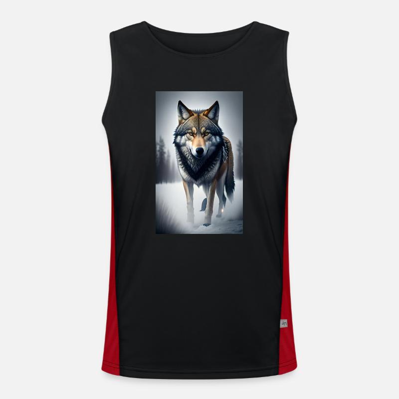 Wolf | Predator | Dog | Mystical Men's Functional Contrast Tank Top 