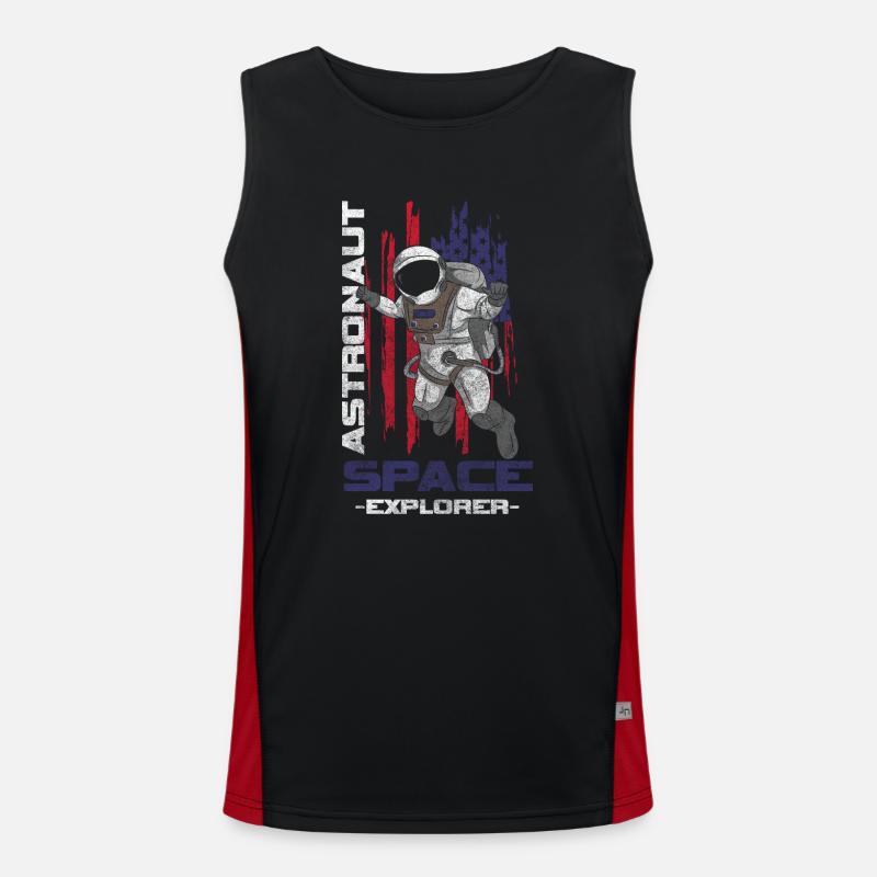 Astronaut Spaceflight Weightless Galaxy Men's Functional Contrast Tank Top 