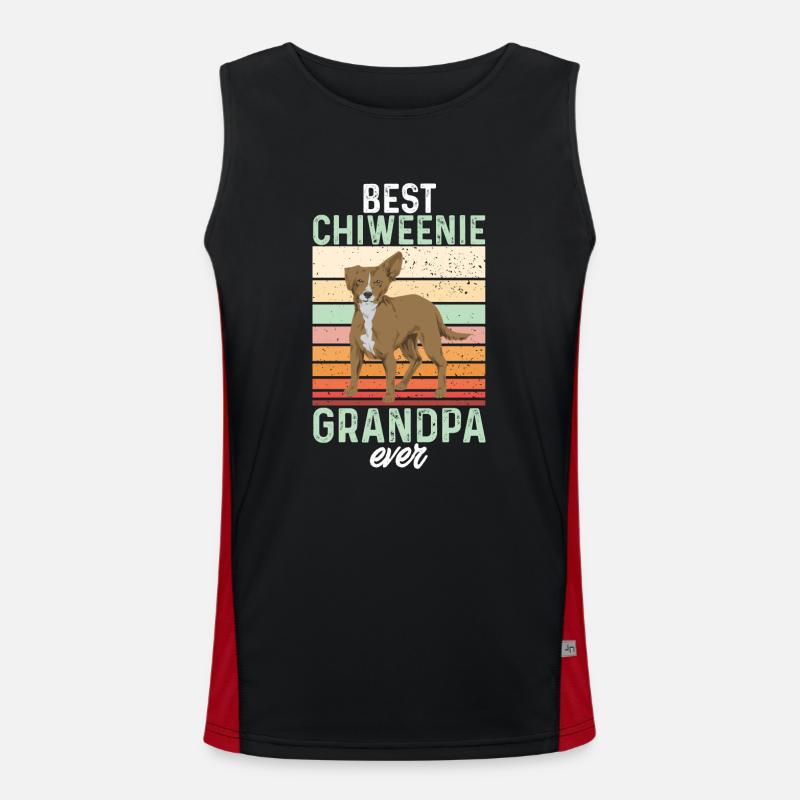 Chiweenie Dog Men's Functional Contrast Tank Top 