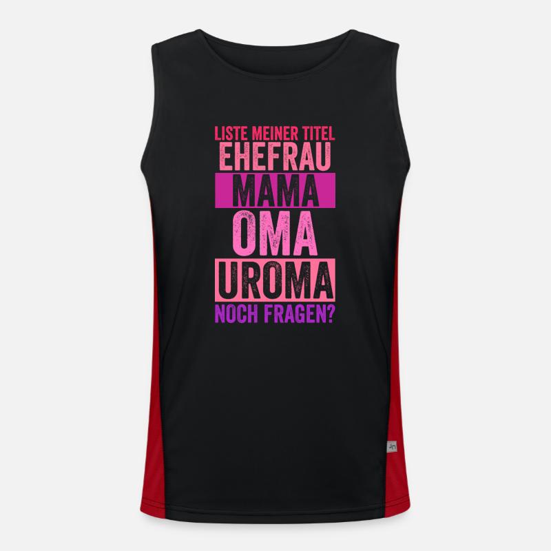 Mutter Mama Oma Uroma Funktionelles Kontrast-Tank Top für Männer 