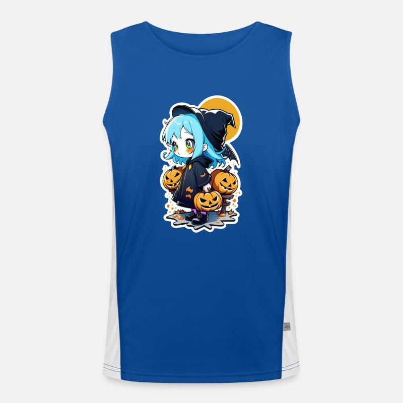 Halloween - Witch Manga Men's Functional Contrast Tank Top 