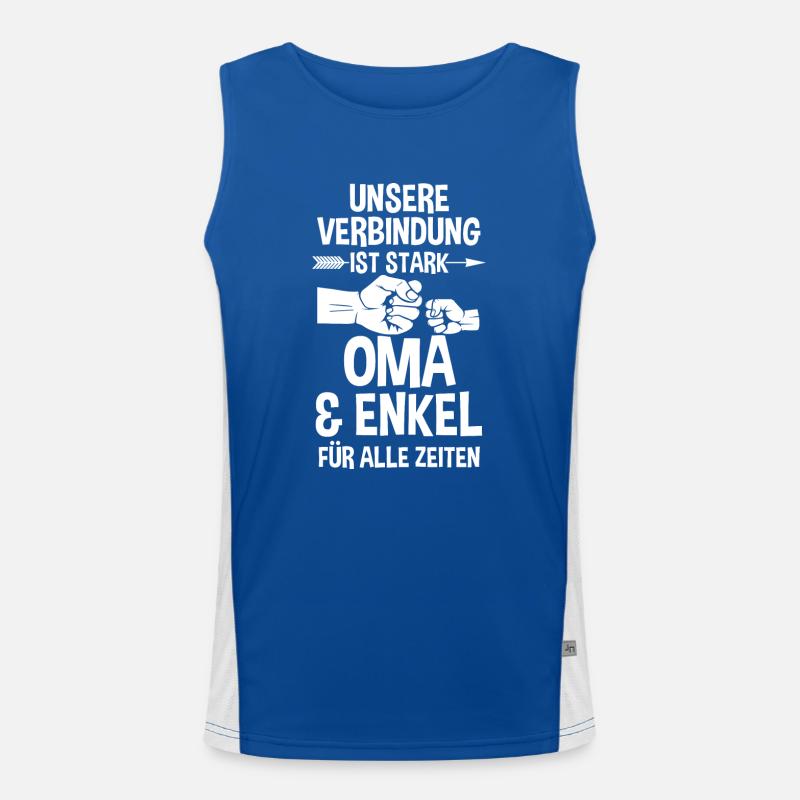 Oma Großmutter und Enkel Funktionelles Kontrast-Tank Top für Männer 