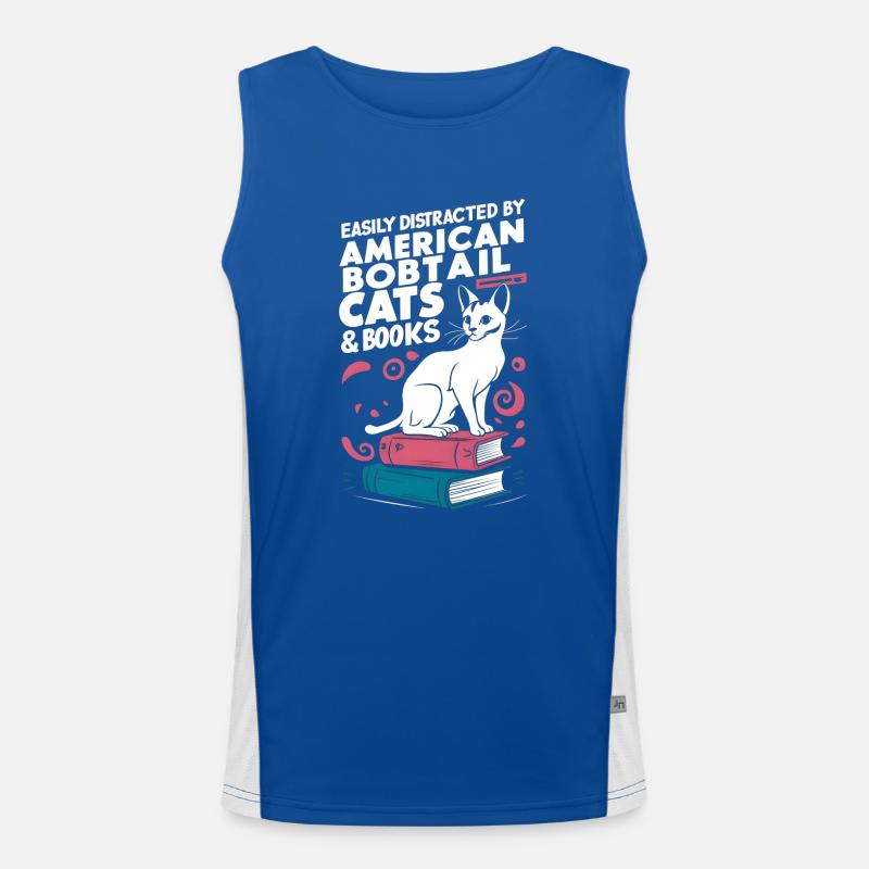 Katze American Bobtail Geschenk Funktionelles Kontrast-Tank Top für Männer 