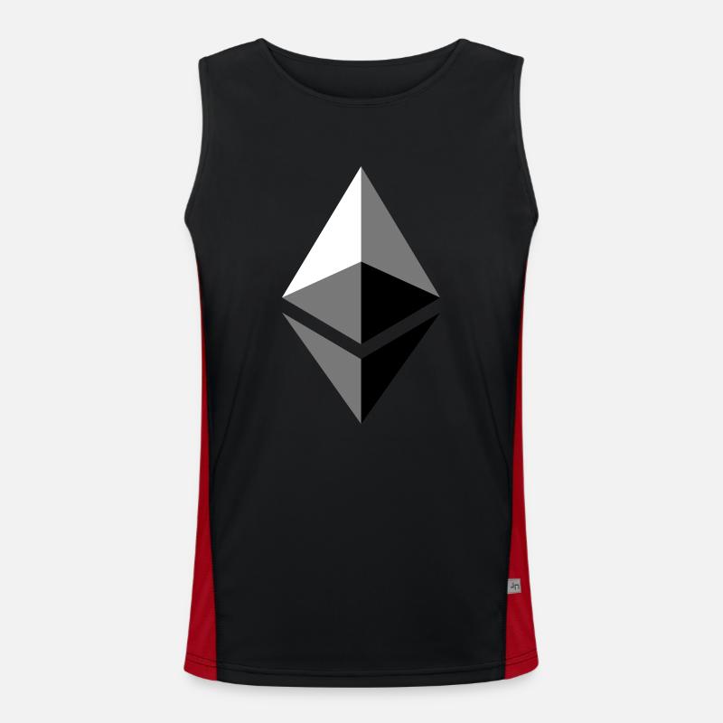 etherium ether ETH - Men's Functional Contrast Tank Top  - black/red