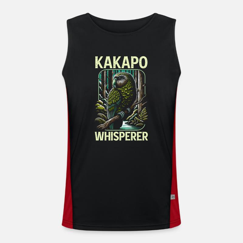 Kakapo Lover Neuseeland Eulenpapagei Vogel Funktionelles Kontrast-Tank Top für Männer 
