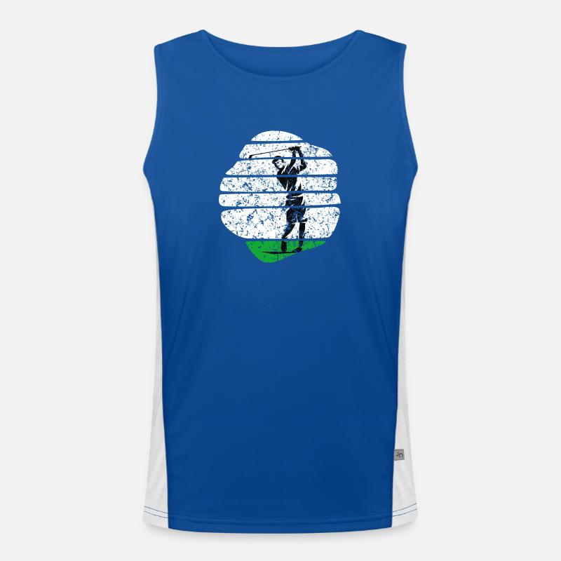 golf golf cart golf golf golfer on golf course Men's Functional Contrast Tank Top 