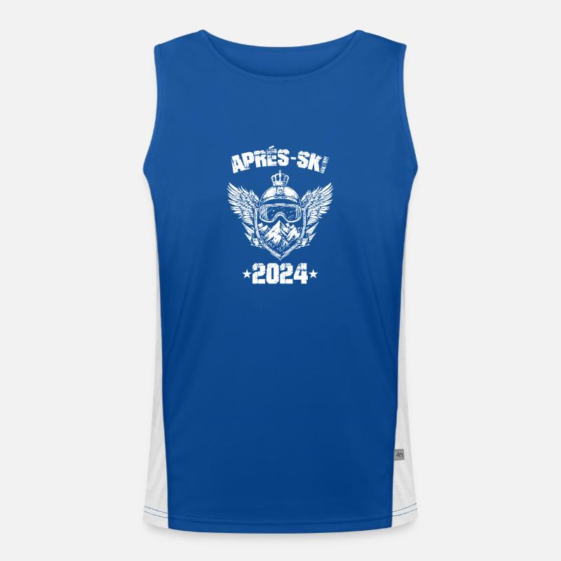 Apres Ski 2024 Party Motto Spruch Funktionelles Kontrast-Tank Top für Männer 