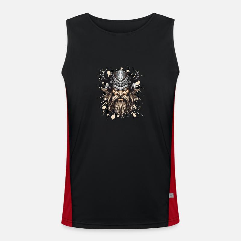 Wikinger Kopf Helm Odin Funktionelles Kontrast-Tank Top für Männer 