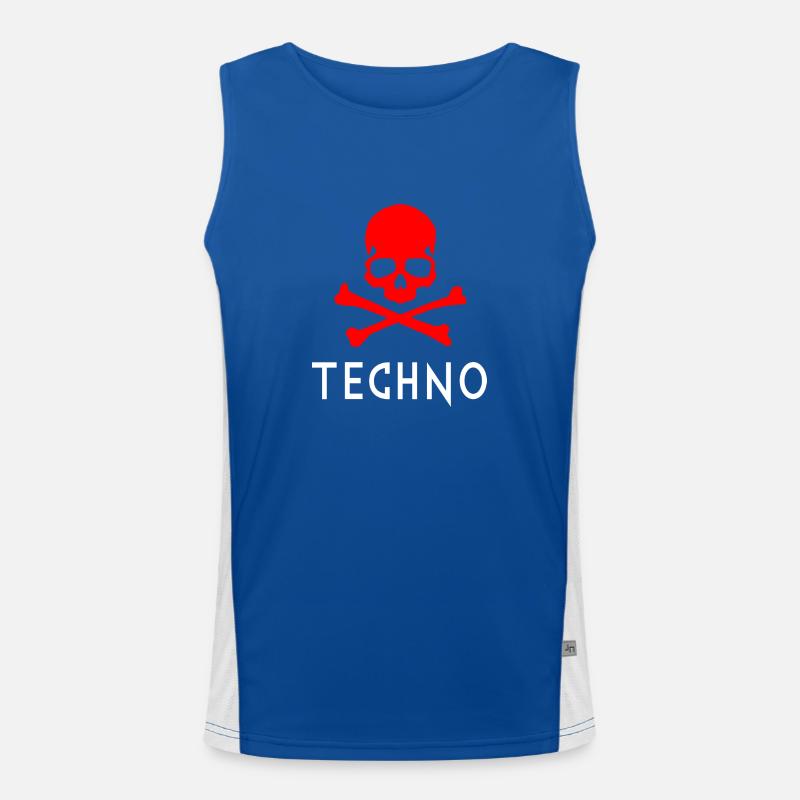 Techno Rot Funktionelles Kontrast-Tank Top für Männer 