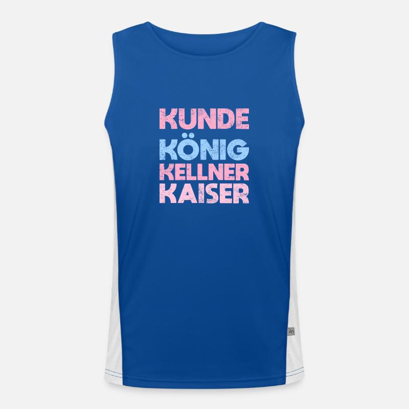 Kunde König, Kellner Kaiser Funktionelles Kontrast-Tank Top für Männer 
