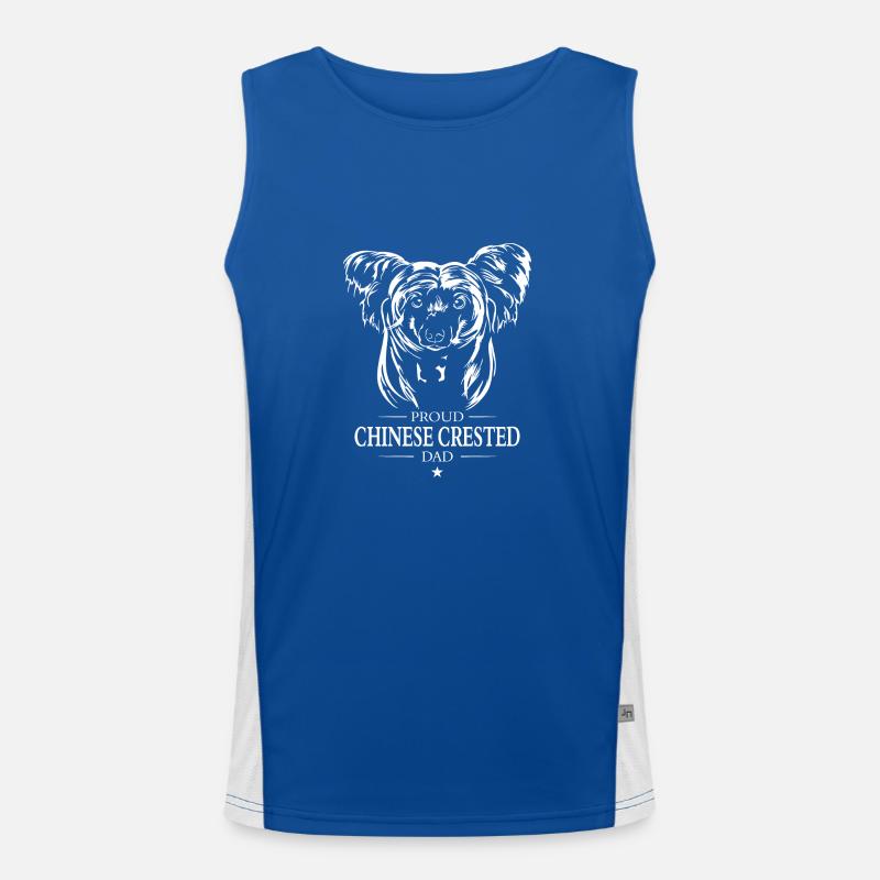 Chinese Crested Dad Dog Dog Wilsigns Men's Functional Contrast Tank Top 