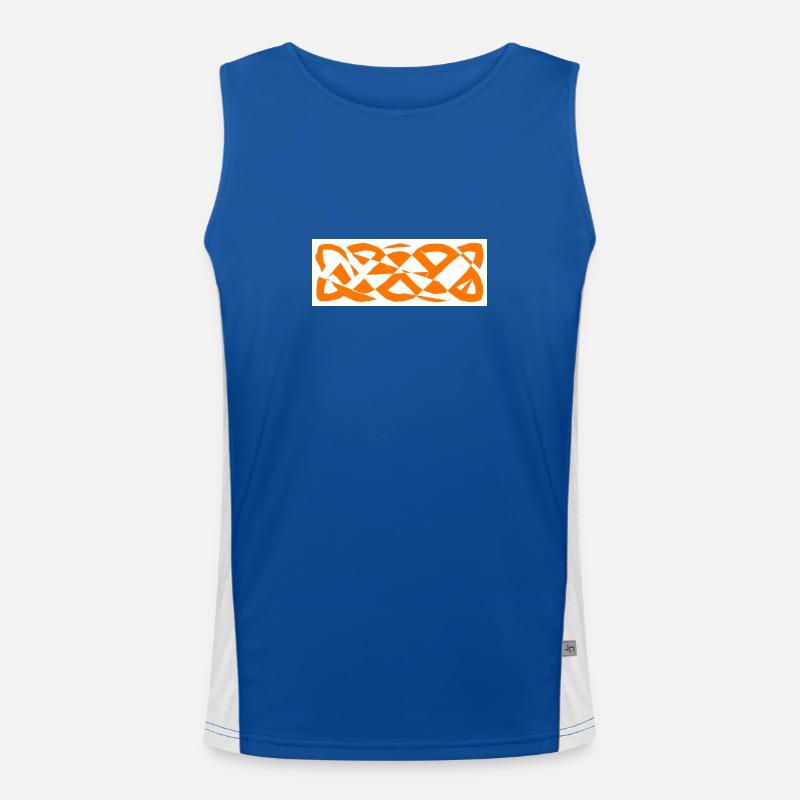 1200px Celtic knot basic linear badorange Men's Functional Contrast Tank Top 