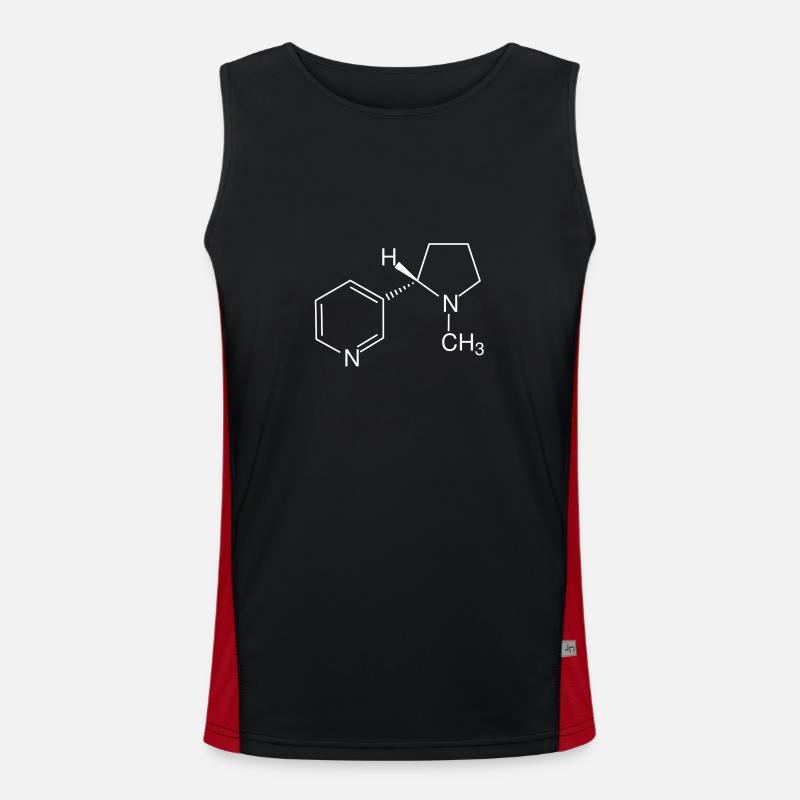 Nicotine structural formula - Men's Functional Contrast Tank Top - black/red