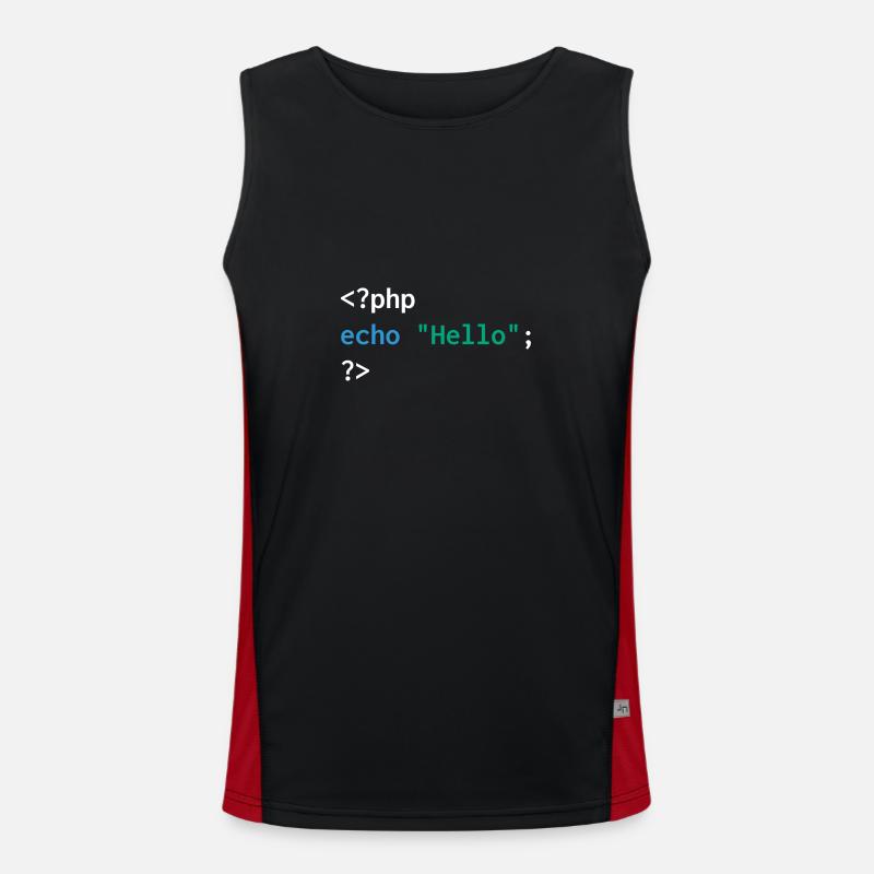 Developer php web humor funny Men's Functional Contrast Tank Top 