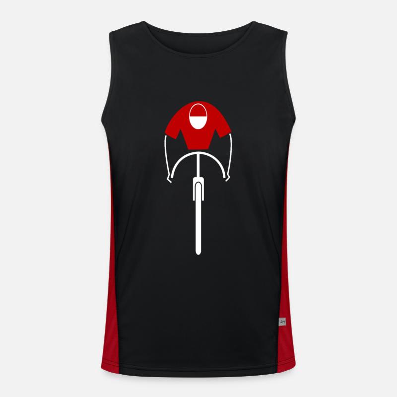 Retro Cyclist in red Men's Functional Contrast Tank Top 
