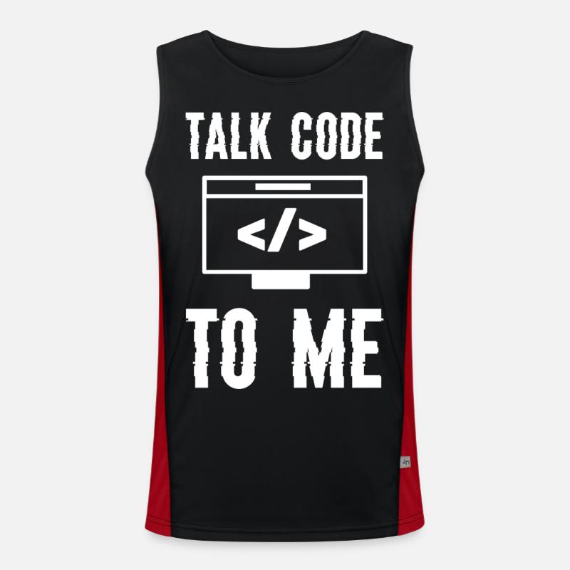 Codage Programmation Talk Code To Me Débardeur respirant contrasté Homme 