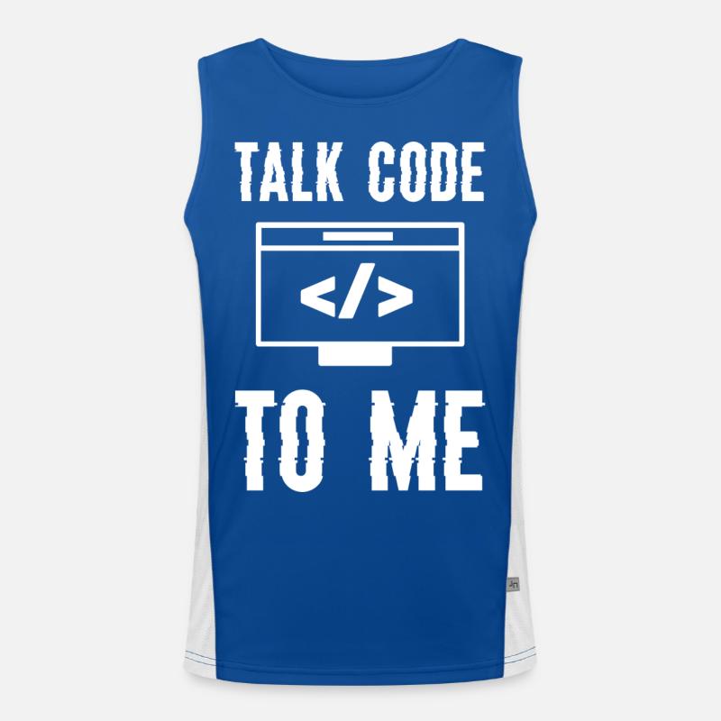 Codage Programmation Talk Code To Me Débardeur respirant contrasté Homme 