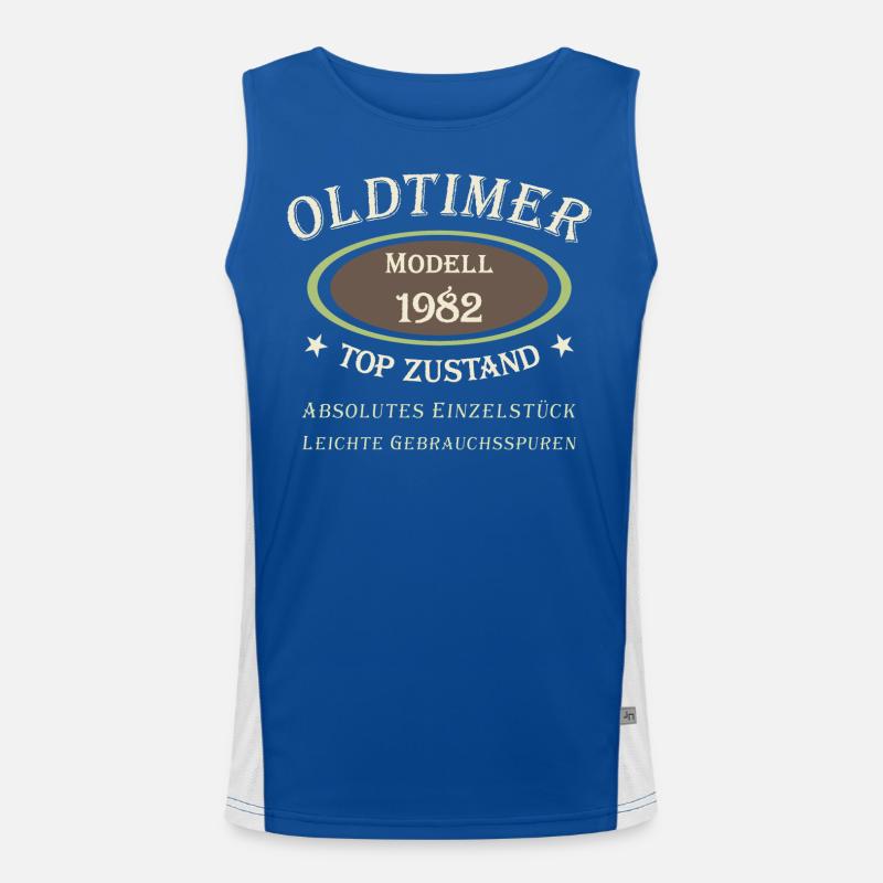Oldtimer 40. Geburtstag Baujahr 1982 Einzelstück Funktionelles Kontrast-Tank Top für Männer 