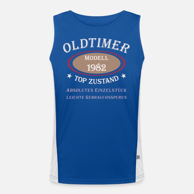 Oldtimer 40th birthday 1982 Absolutely unique piece Men's Functional Contrast Tank Top 