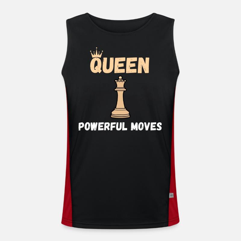 Schach Spruch Geschenk Schachmatt Queens Gambit Funktionelles Kontrast-Tank Top für Männer 