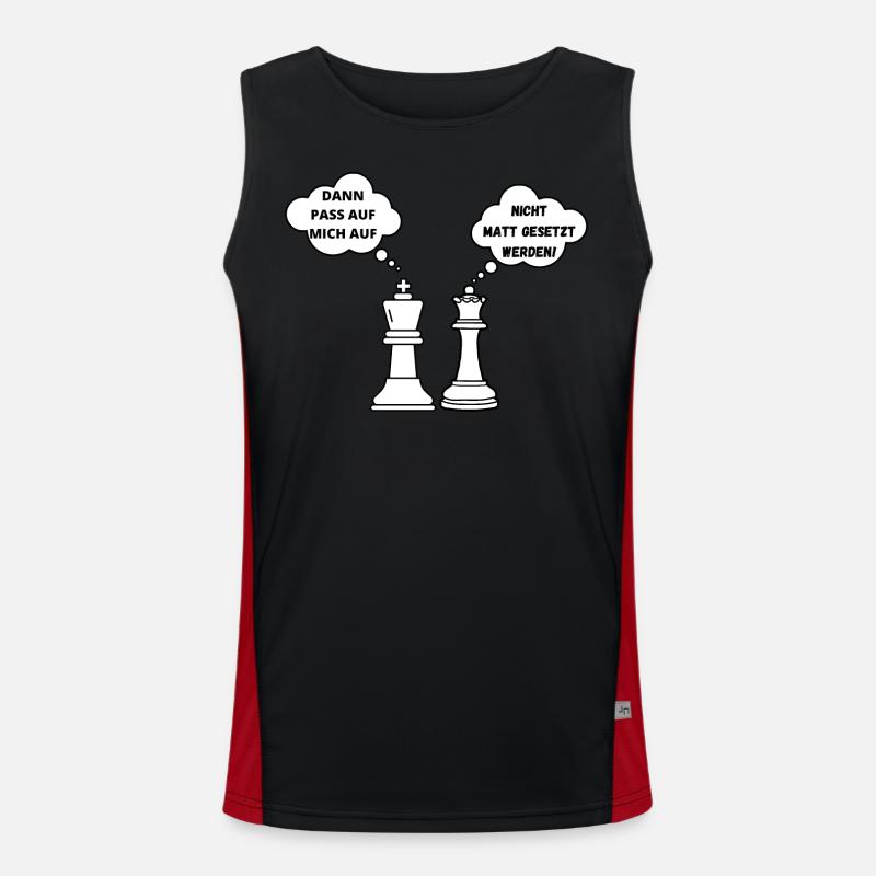 Schach Geschenk Meme Trend Queens Gambit Funktionelles Kontrast-Tank Top für Männer 