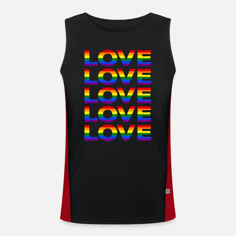 Pride LGBT LGBTQ Regenbogenfahne Love CSD Geschenk Funktionelles Kontrast-Tank Top für Männer 