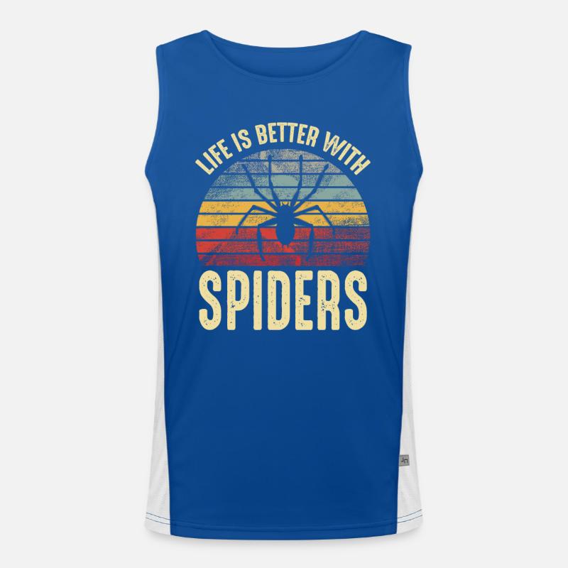 Life Is Better With Spiders Pet Spider Owner Retro Men's Functional Contrast Tank Top 