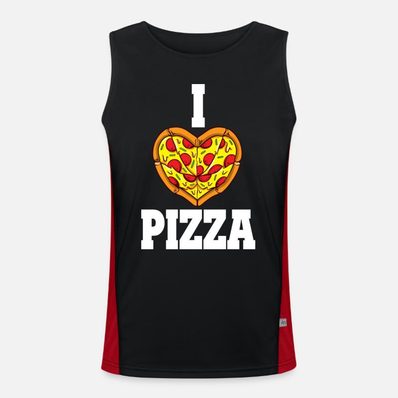 Ich liebe Pizza Funny Pizza Lover Feinschmecker Funktionelles Kontrast-Tank Top für Männer 