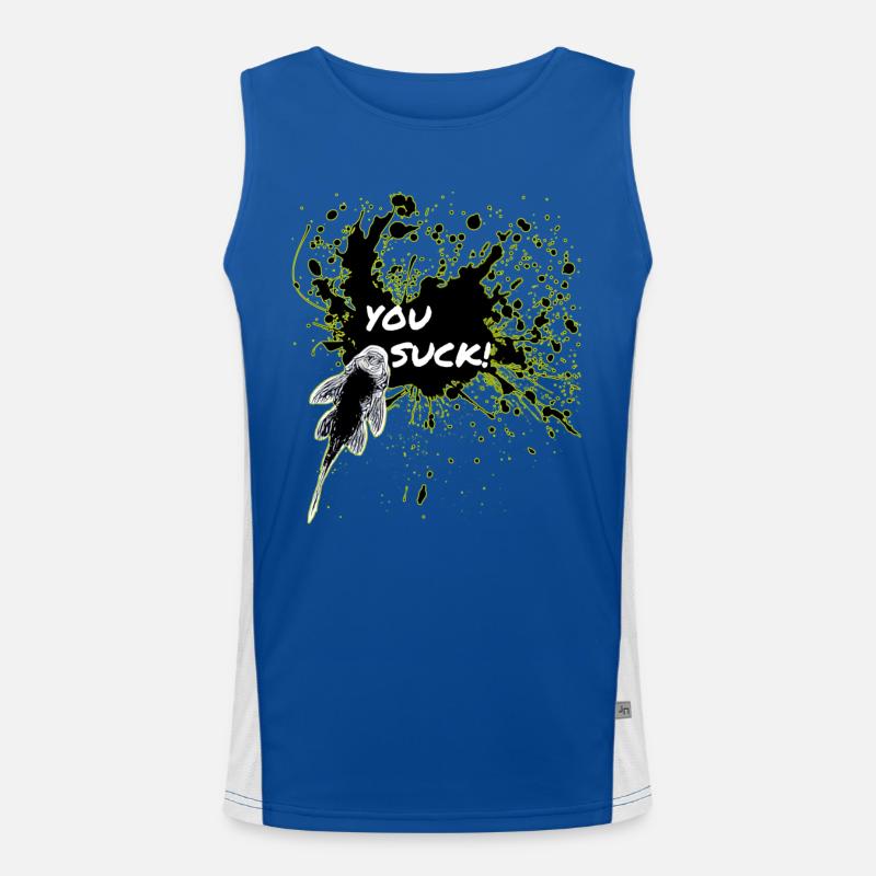 Vous sucez pleco keeper sucker fish Débardeur respirant contrasté Homme 